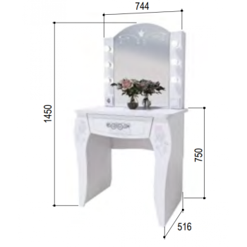 «Розалия» 12 Туалетный столик 744*516*1450 мм